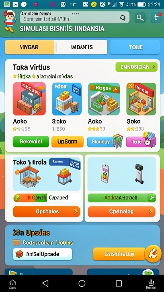Tampilan level menantang yang penuh warna.