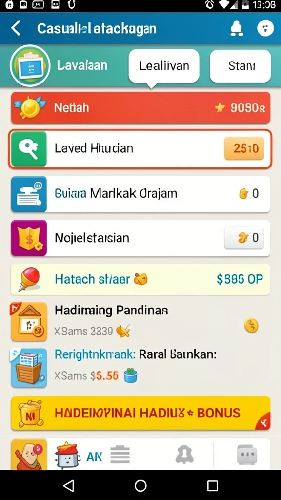 Misi dan tantangan menarik di setiap level permainan.
