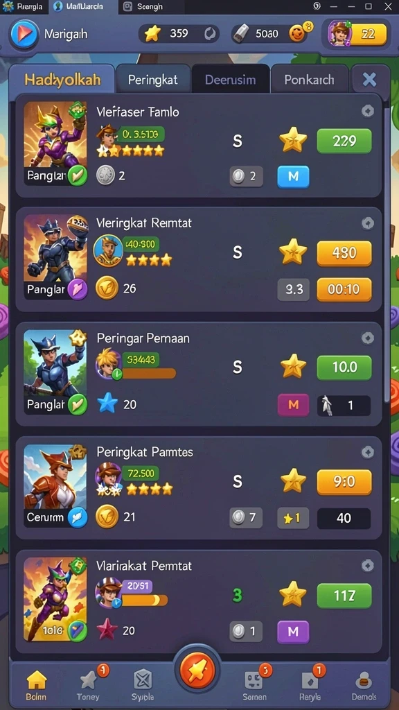 Beragam level yang menantang dan seru.
