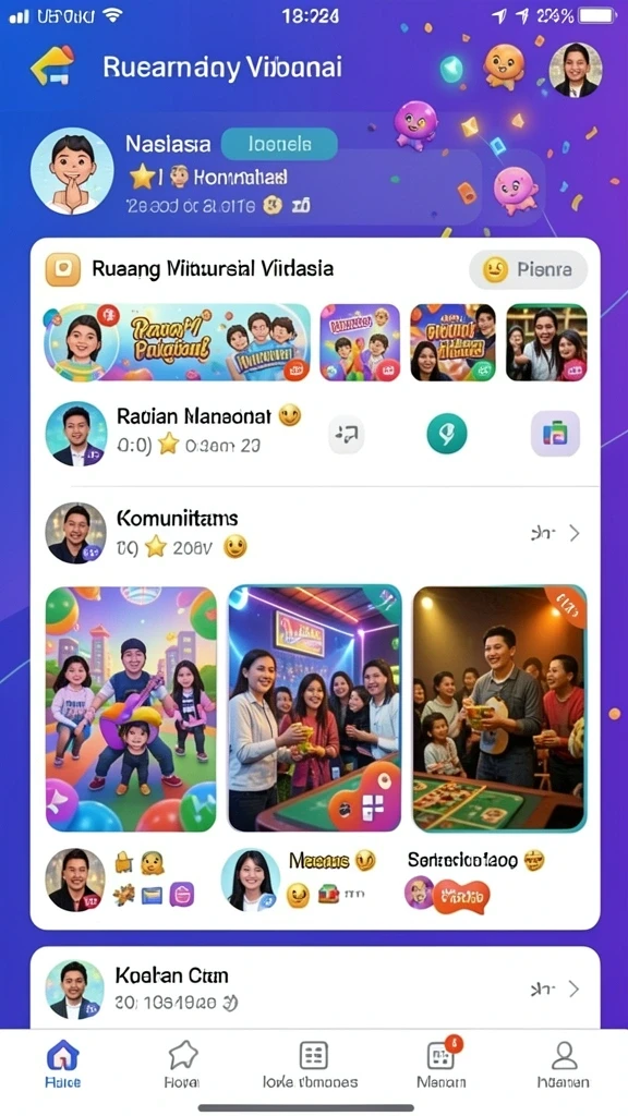 Tampilan tema permainan yang variatif dan menarik.