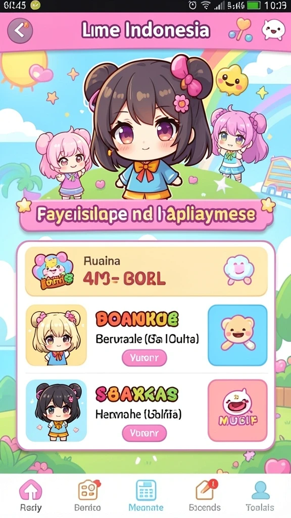 Menampilkan antarmuka utama QGLUCK yang menarik.