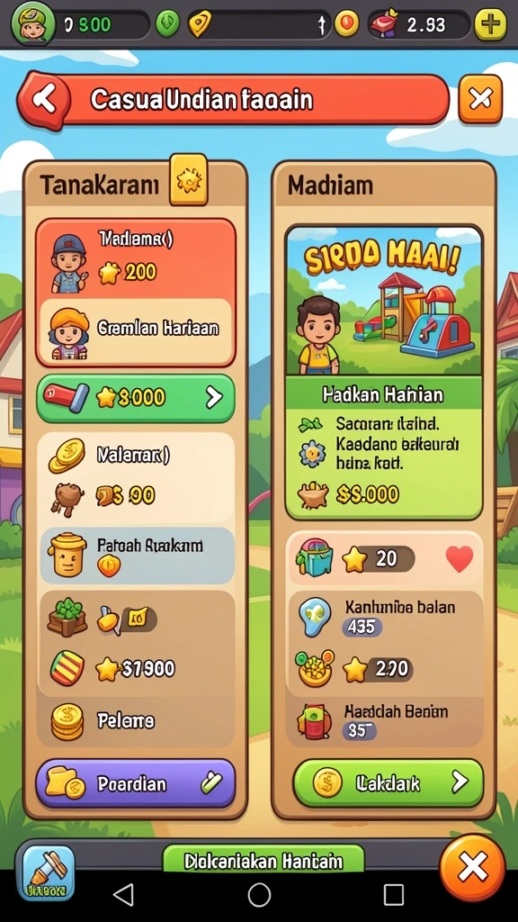 Reward menarik menanti setiap pemain setelah menyelesaikan level.