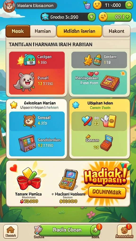 Menu utama yang mudah dinavigasi.