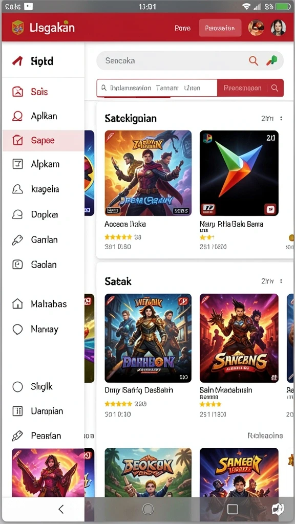 Screenshot menampilkan berbagai tema slot yang menarik.